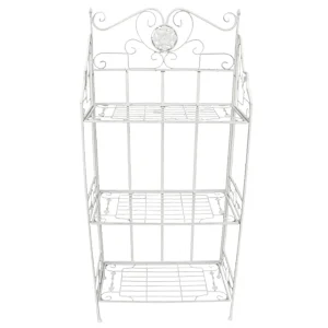 * Antique White Metal Baker'S Rack With Folding Shelves, 51 Less Expensive Best