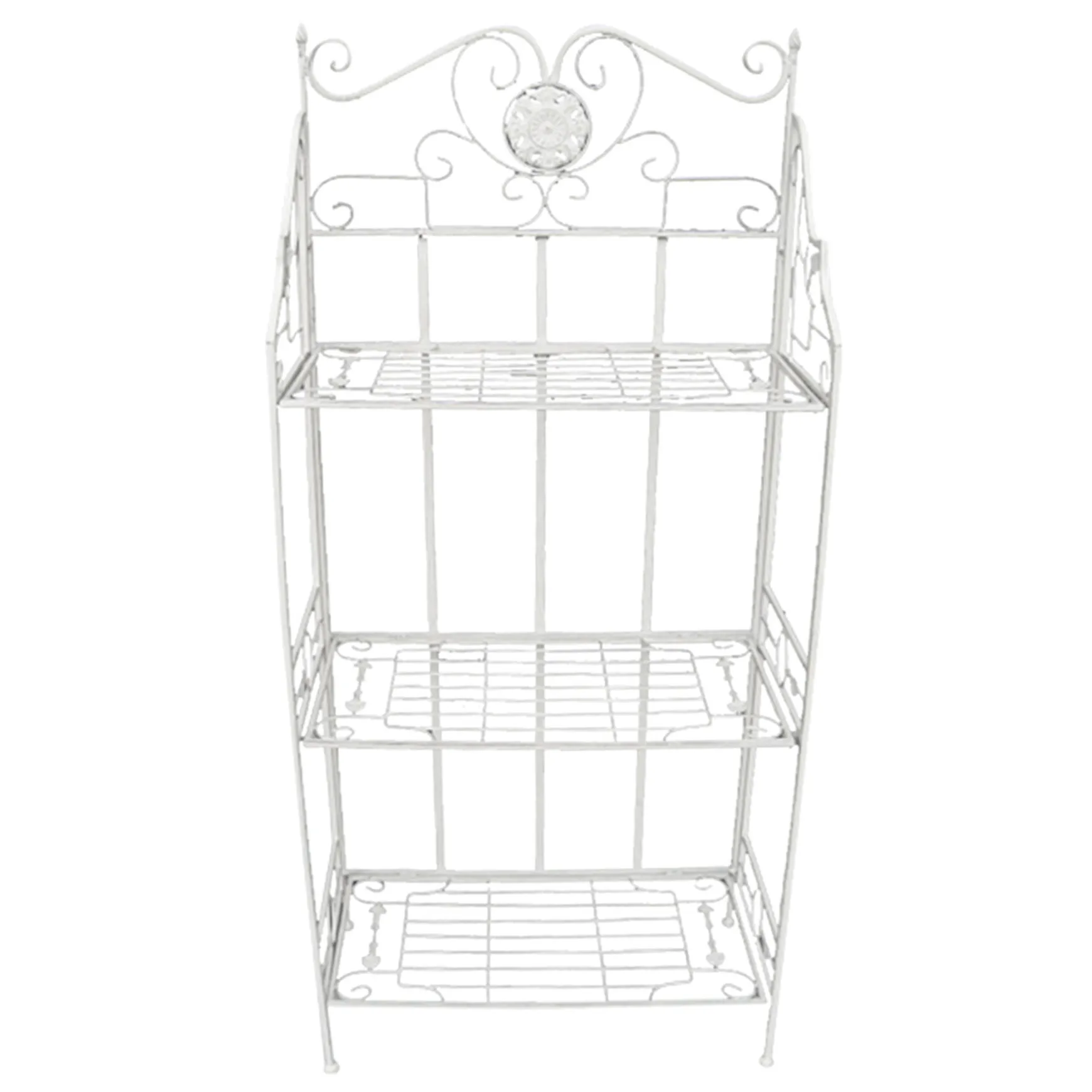 antique_white_metal_bakers_rack_with_folding_shelves__less_expensive_0.webp * Antique White Metal Baker'S Rack With Folding Shelves, 51 Less Expensive Best