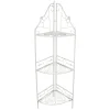 * Antique White Scrolled Metal Folding Corner Shelf Rack, 51.5 Premium Store