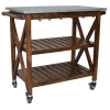 * Antwerp Wood Bar Cart With Metal Top And Towel Hooks Exquisite Gifts Cheap