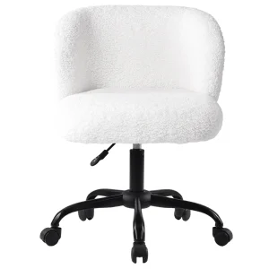 * Aubrey White Sherpa Office Chair Featured Cheap