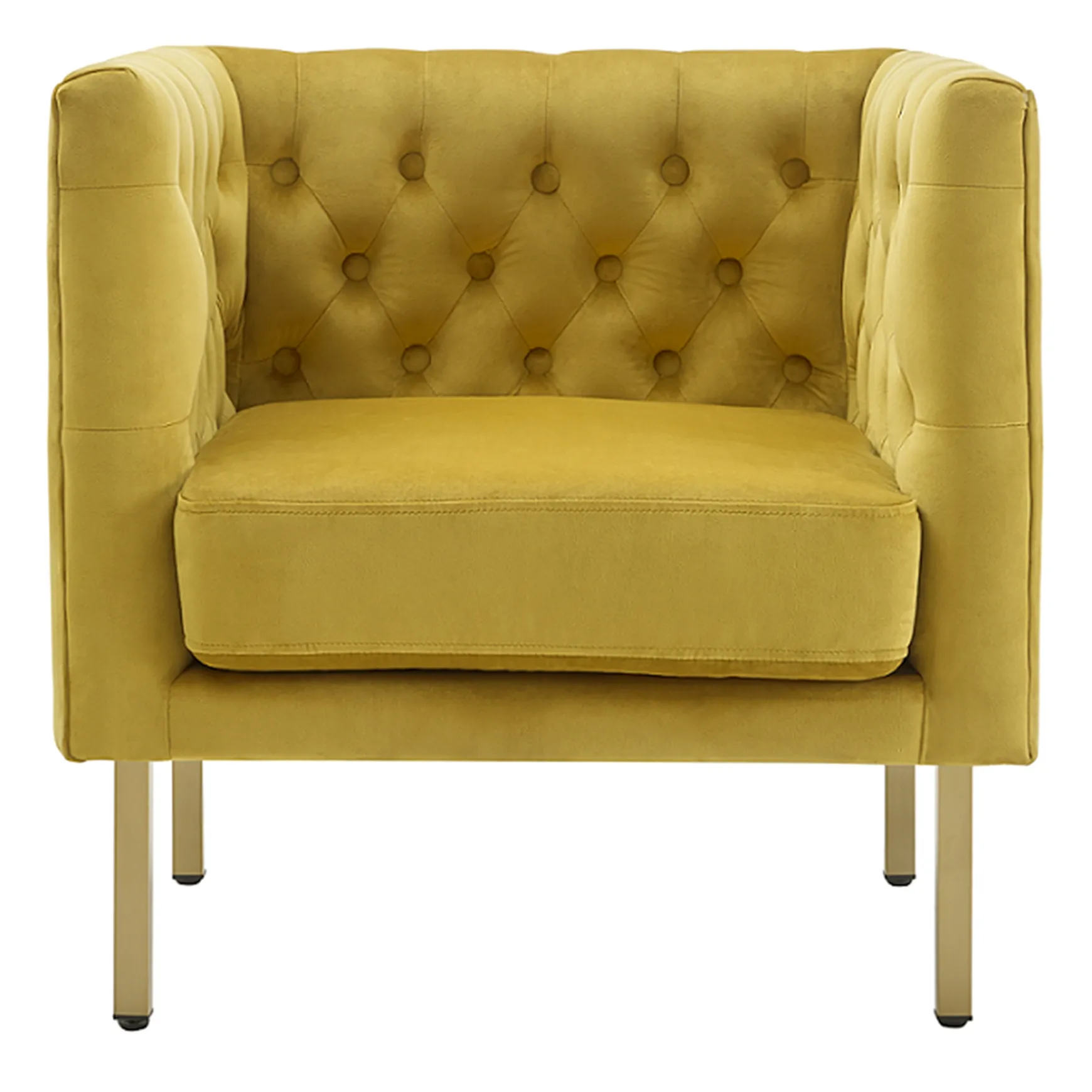 bendell_yellow_velvet_tufted_accent_club_chair_with_gold_legs_kd_promotion_1.webp * Bendell Yellow Velvet Tufted Accent Club Chair With Gold Legs, Kd Promotion Cheap