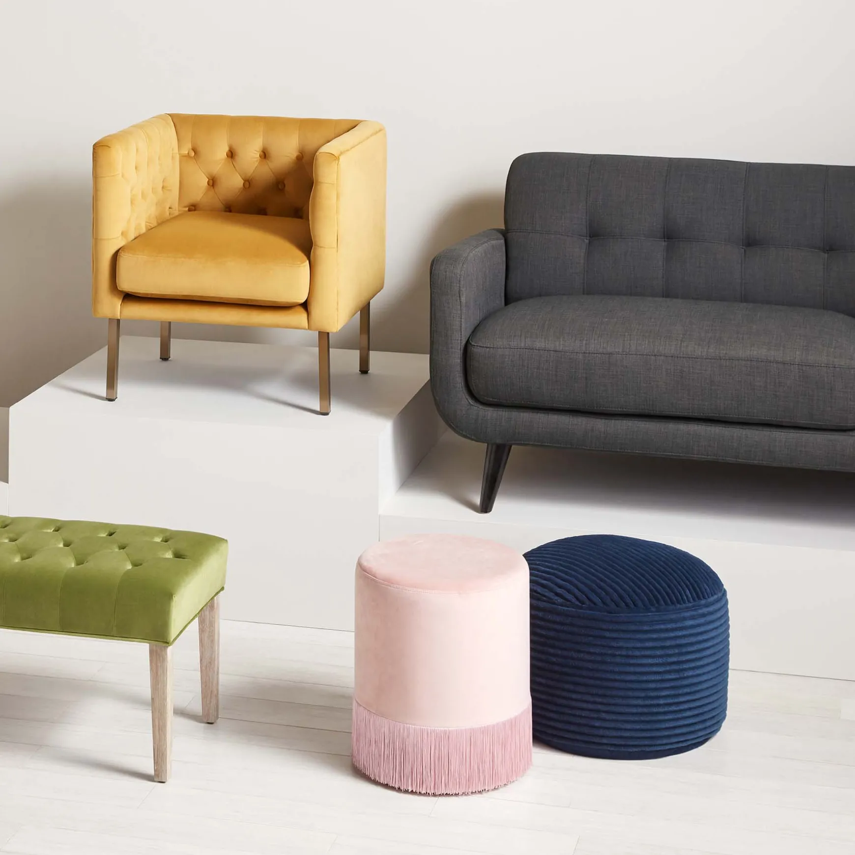 bendell_yellow_velvet_tufted_accent_club_chair_with_gold_legs_opening_sales_3.webp * Bendell Yellow Velvet Tufted Accent Club Chair With Gold Legs Opening Sales Store