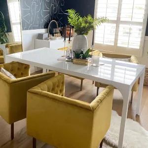 * Bendell Yellow Velvet Tufted Accent Club Chair With Gold Legs Opening Sales Store