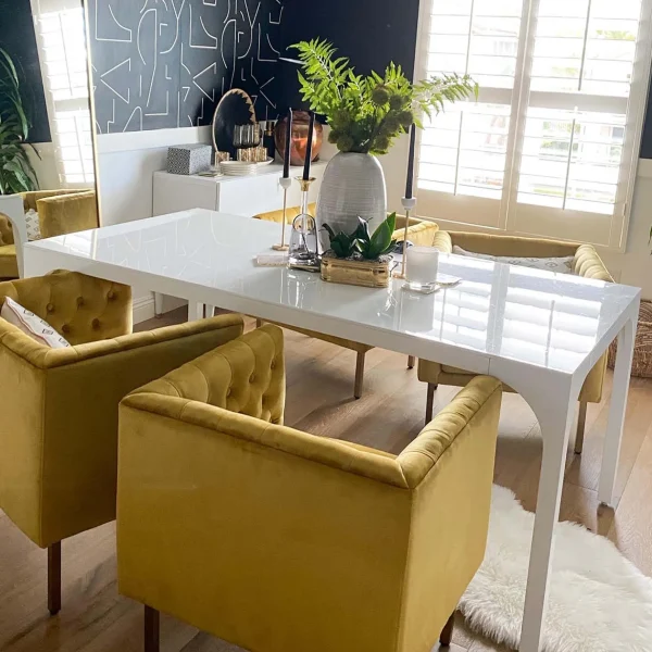 * Bendell Yellow Velvet Tufted Accent Club Chair With Gold Legs Opening Sales Store