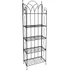 * Black 5 Tier Gothic Baker Rack With Metal Wire Shelves Promotion Clearance