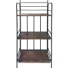 * Black 3 Tier Metal Baker Rack With Folding Wood Top Shelves Gift Selection Flash Sale