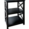 * Black 2-Tier Xavier Accent Table, 26 Promotion Best Sale