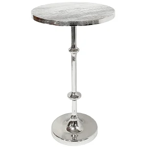 * Calvin Silver Metal Accent Table, 22 Online Discount Outlet