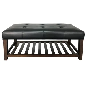 * Collins Black Leather Bench Clearance New