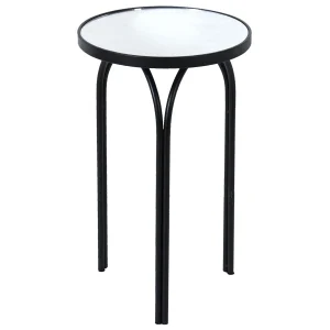 * Colton Mirrored-Top Accent Table, Black Promotion Sale