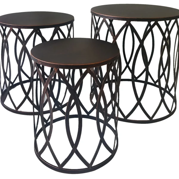 * Copper Round Metal Side Table, Large Promotion Flash Sale