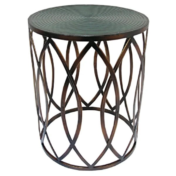 * Copper Round Metal Side Table, Small Bargain Sale Fashion