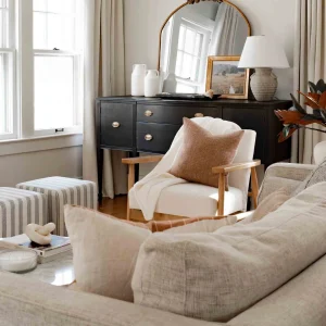* Cottage Thin Striped Ottoman Promotion Best