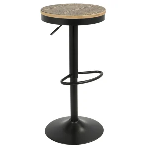 * Dakota Adjustable Modern Industrial Black Barstool, 29 Promotion Shop