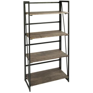 * Dakota 4-Tier Black & Brown Industrial Modern Bookshelf, 49 Low Price Fashion