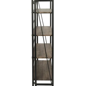 * Dakota 4-Tier Black & Brown Industrial Modern Bookshelf, 49 Low Price Fashion