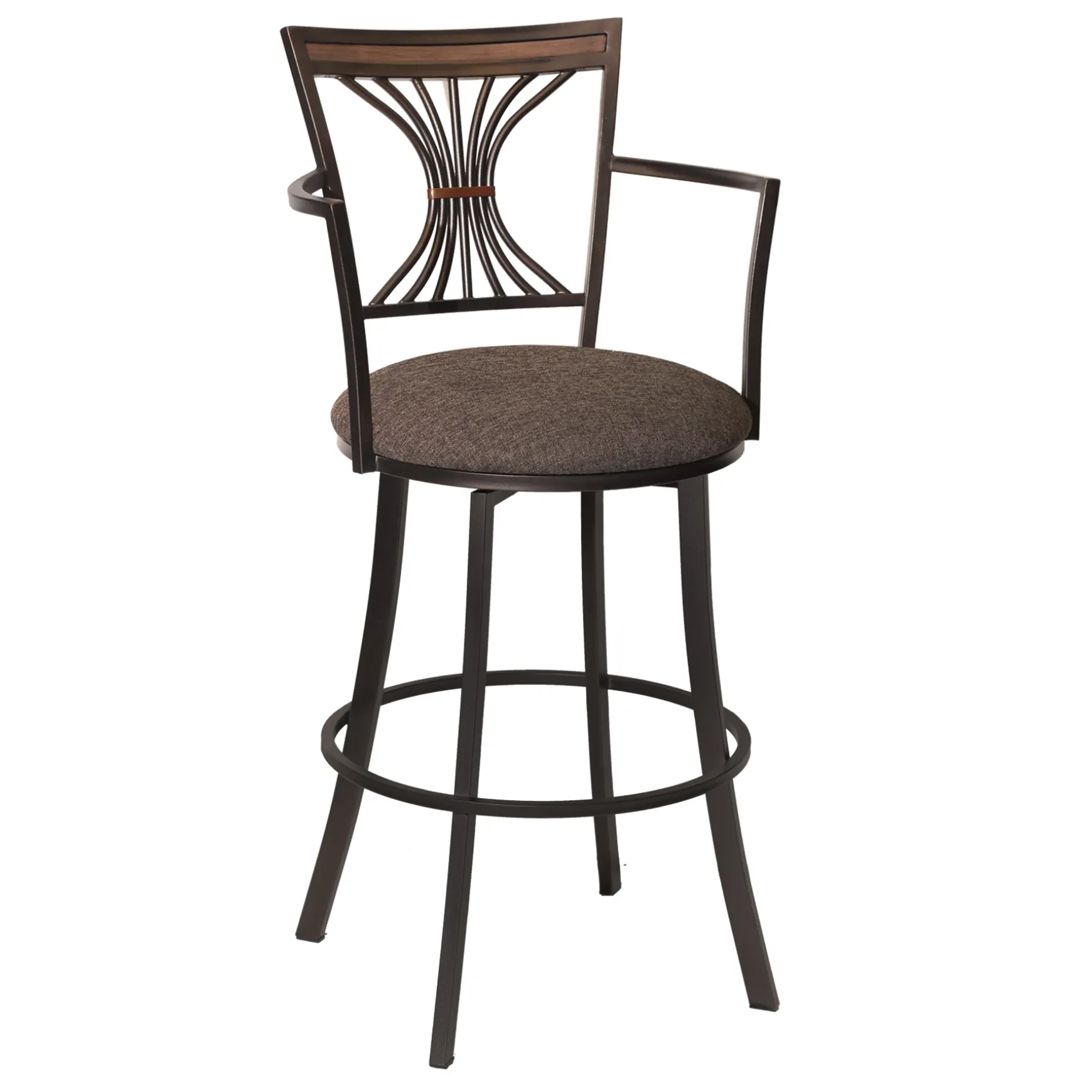 * Devon Oversized Brown Barstool With Arms, 30 Discount Online Hot