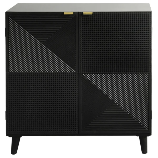 * 2 Door Black Wooden & Metal Cabinet Good Quality Clearance