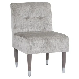 * Dove Accent Chair With Silver Capped Wood Legs Promotion New