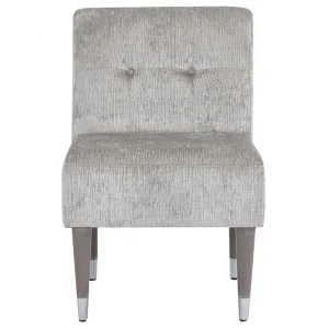 * Dove Accent Chair With Silver Capped Wood Legs Promotion New