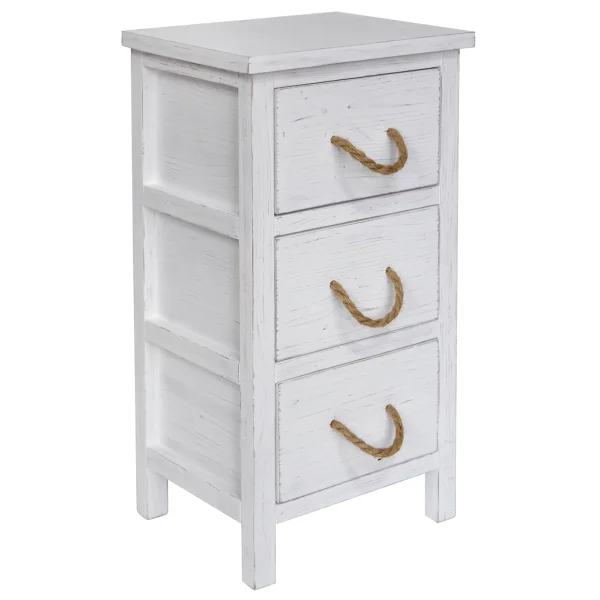 * 3-Drawer Distressed White Cabinet Outlet Online