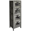 * 4-Drawer Grey Wooden Cabinet, Large Opening Sales Discount