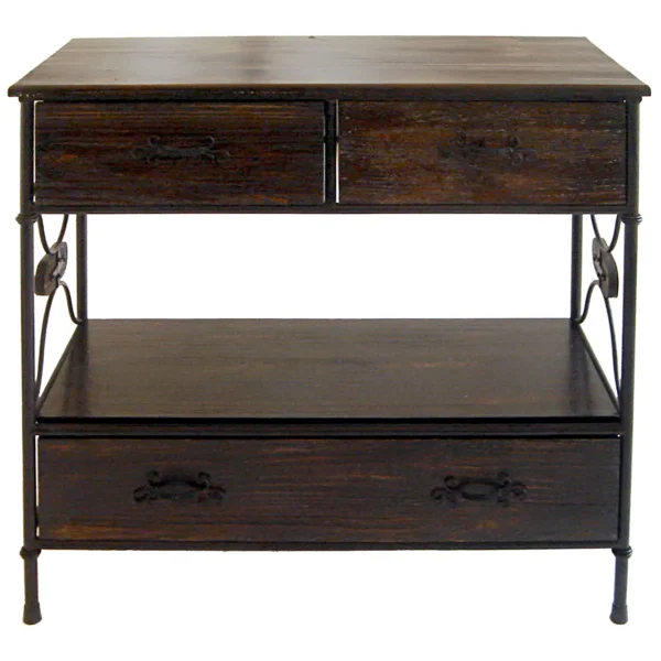 * 3 Drawer Wood Side Table Bargain Sale Fashion