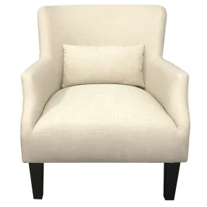 * Emilee Cream Upholstered Accent Chair Premium Cheap