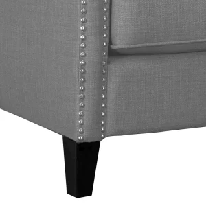 * Erica Grey Accent Chair With Nailhead Trim Flash Sale New