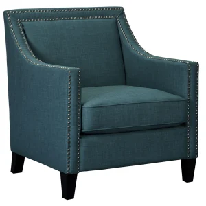 * Erica Teal Accent Chair With Nailhead Trim Low Price Hot