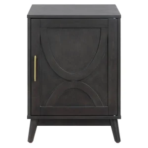 * Ezra Dark Brown Cabinet With Gold Handle Promotion Shop