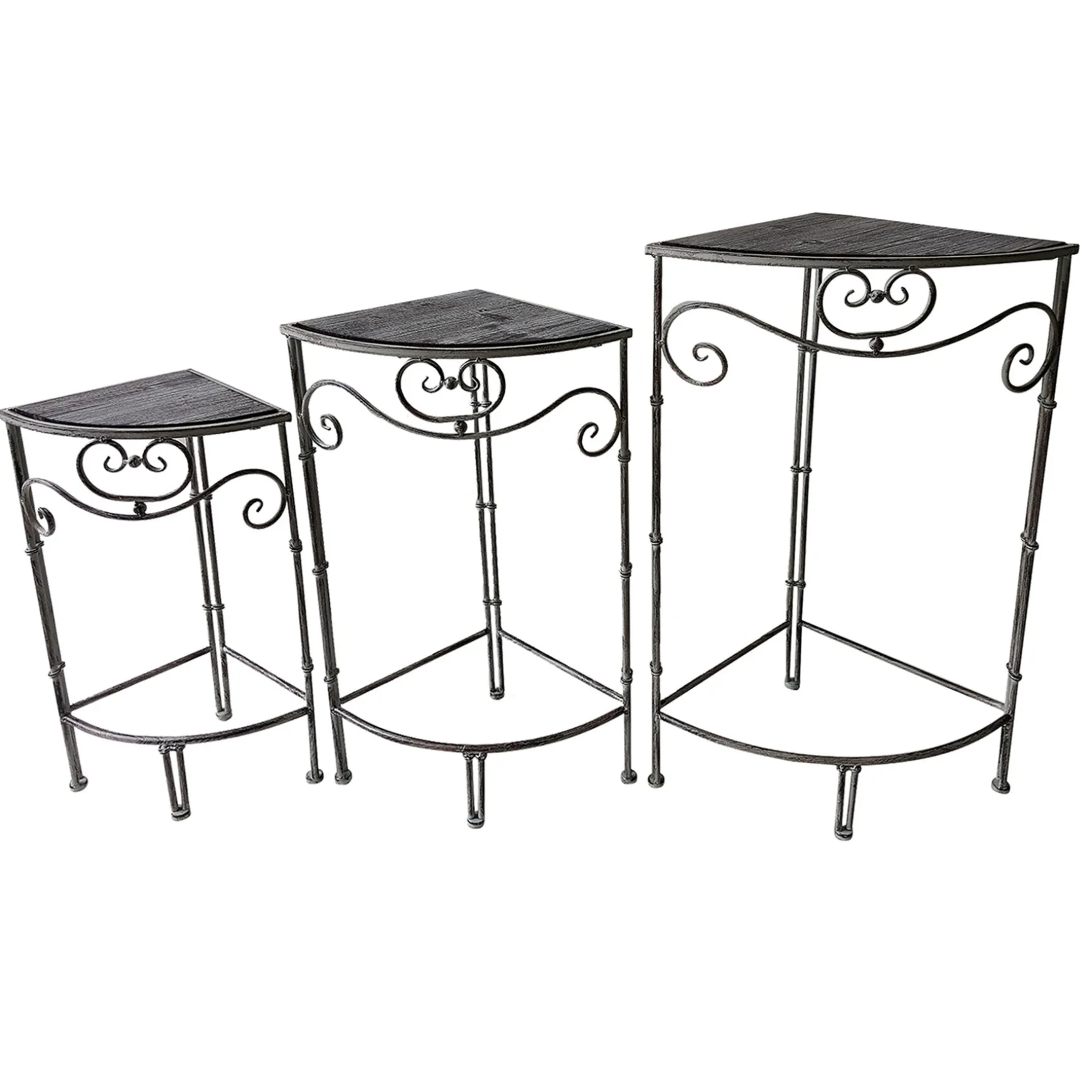 fan_shaped_wood_top_plant_stand_with_rustic_double_tube_metal_leg_medium_less_expensive_0.webp * Fan Shaped Wood Top Plant Stand With Rustic Double Tube Metal Leg, Medium Less Expensive Discount