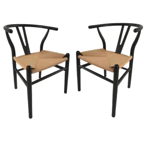 * Found & Fable Set Of 2 Denise Black Wishbone Dining Chair Premium Flash Sale