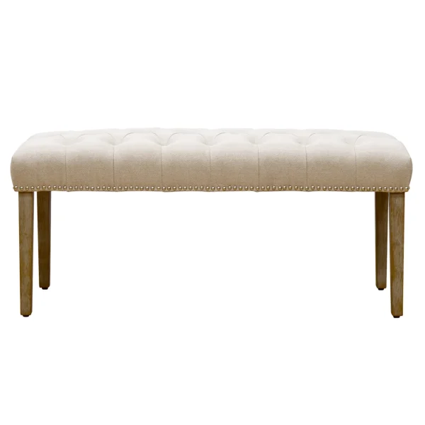 * Grace Mitchell Bailey Tufted Bench With Ring Accents, Kd Discount Hot
