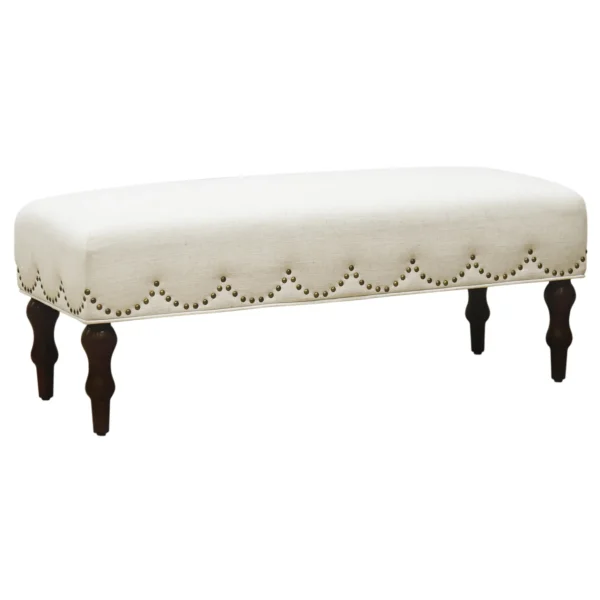 * Grace Mitchell Ellery Bench With Scalloped Nailheads Promotion Outlet