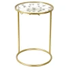 * Grace Mitchell Round Gold Accent Table With Glass Top Fashion Discount