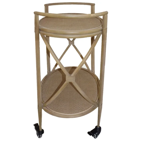 * Grace Mitchell 2-Tier Rattan Shelf Bar Cart With Metal Frame Outlet Store