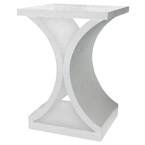 * Greenwich Curved End Table Wht Flash Sale Cheap