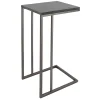 * Grey Wooden Top C-Table With Gunmetal Base Clearance Shop