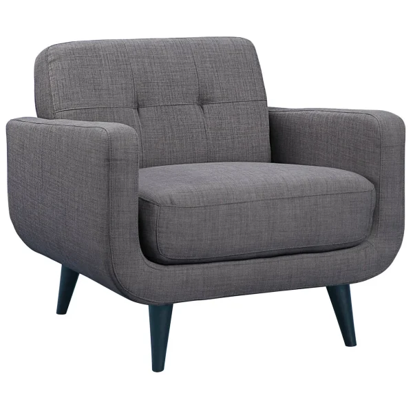 * Hadley Tufted Back Accent Chair, Charcoal Grey Flash Sale Cheap