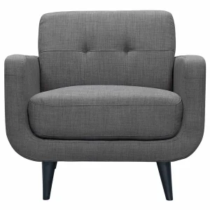 * Hadley Tufted Back Accent Chair, Charcoal Grey Flash Sale Cheap