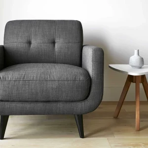 * Hadley Tufted Back Accent Chair, Charcoal Grey Flash Sale Cheap