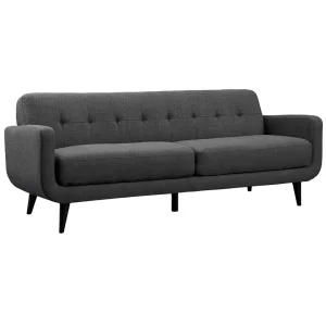 * Hadley Tufted Back Sofa, Charcoal Grey Opening Sales Cheap