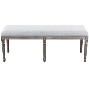 * Heritage Light Grey Linen Bench Cheaper Cheap