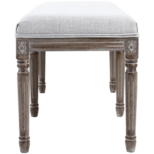 * Heritage Light Grey Linen Bench Cheaper Cheap