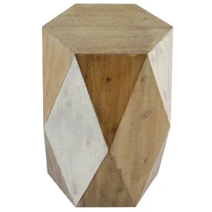 * Hexagon Wood Stool Accent Table Promotion Shop