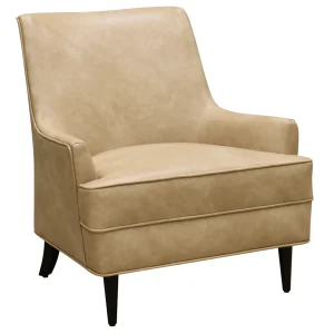 * Honeybloom Colton Armchair Faux Leather Buff Promotion Online