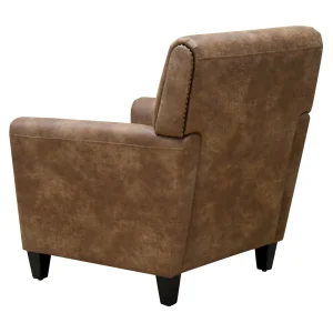 * Honeybloom Dylan Brown Faux Leather Arm Chair Flash Sale Outlet