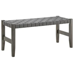 * Honeybloom Faux Leather Dark Grey Strap Bench Clearance Cheap